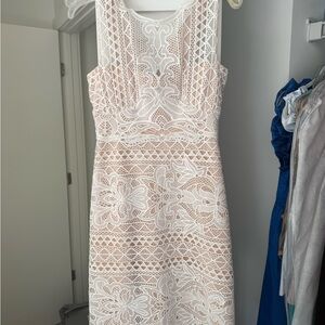 White Lace Midi Dress